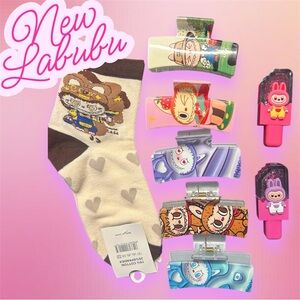New Labibu Cartoon Animal Socks and Hair Clips Set
